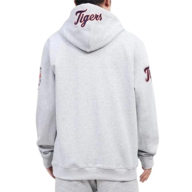 Pro Standard Detroit Tigers Old English Fleece Pullover Hoodie (Heather Grey) - Image 4