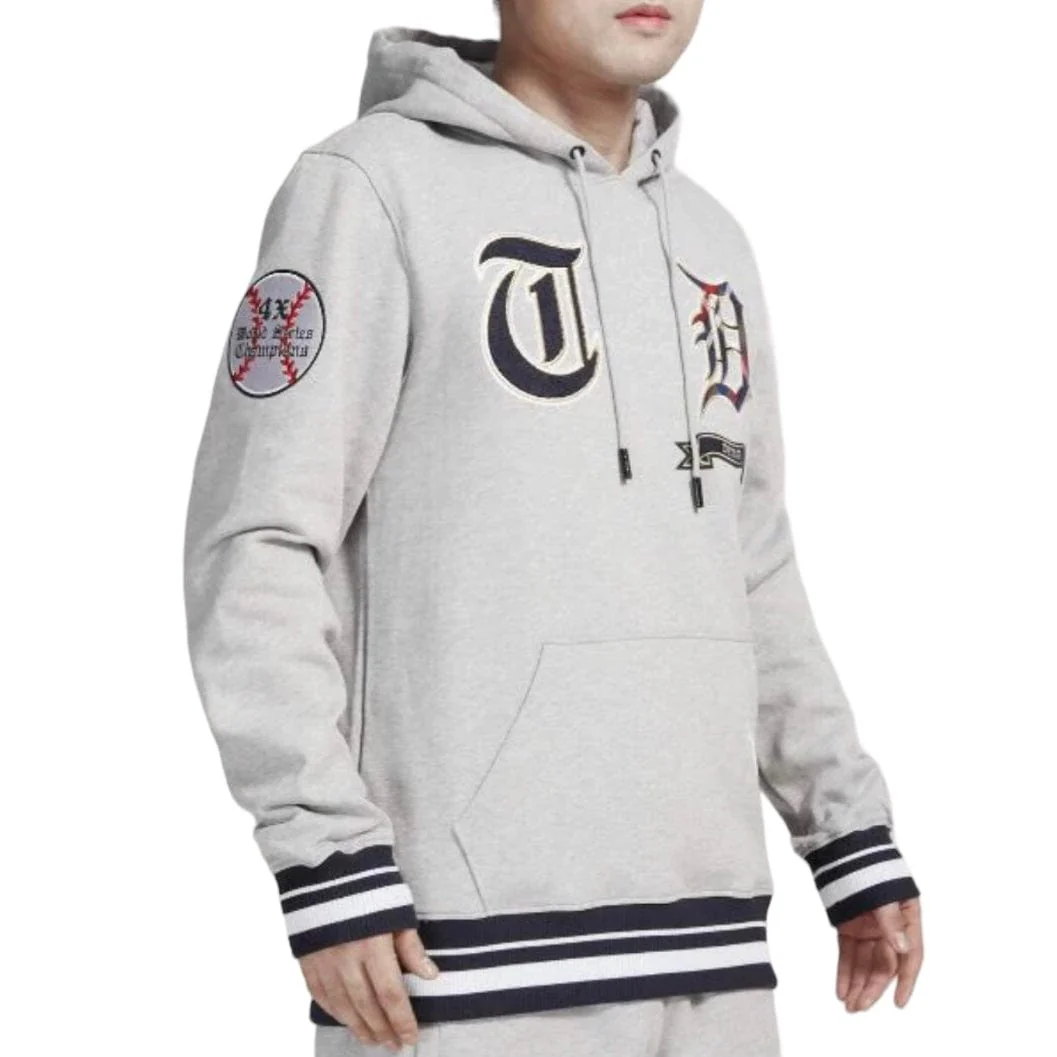 Pro Standard Detroit Tigers Pro Prep Fleece Hoodie (H.Grey/Midnight) - Image 2