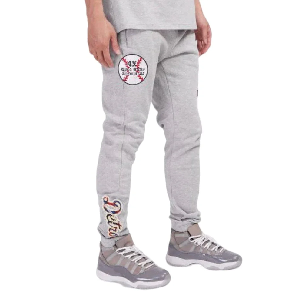 Pro Standard Detroit Tigers Pro Prep Fleece Sweatpants (H.Grey/Midnight) - Image 2