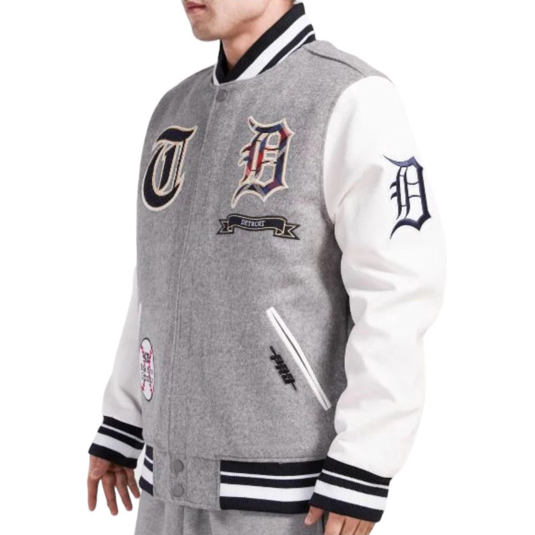 Pro Standard Detroit Tigers Pro Prop Varsity Jacket (H.Grey/White) LDT6313248 - Image 3