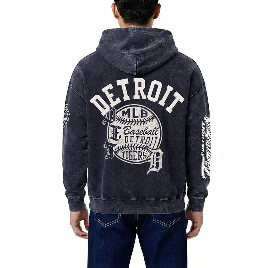 Pro Standard Detroit Tigers Street Team Pullover Hoodie (Washed Midnight Navy) - Image 2