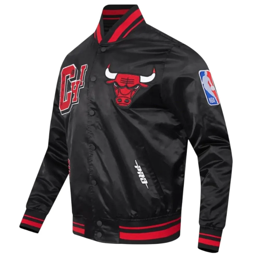 Pro Standard NBA Chicago Bulls Rib Wool Varsity Jacket (Black/Red/Black) - Image 3