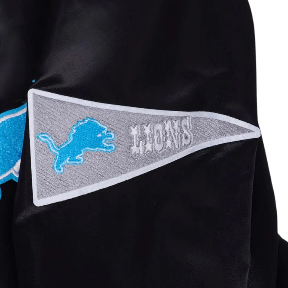 Pro Standard NFL Detroit Lions Best Of Men's Rib Satin Jacket (Black) - Image 11