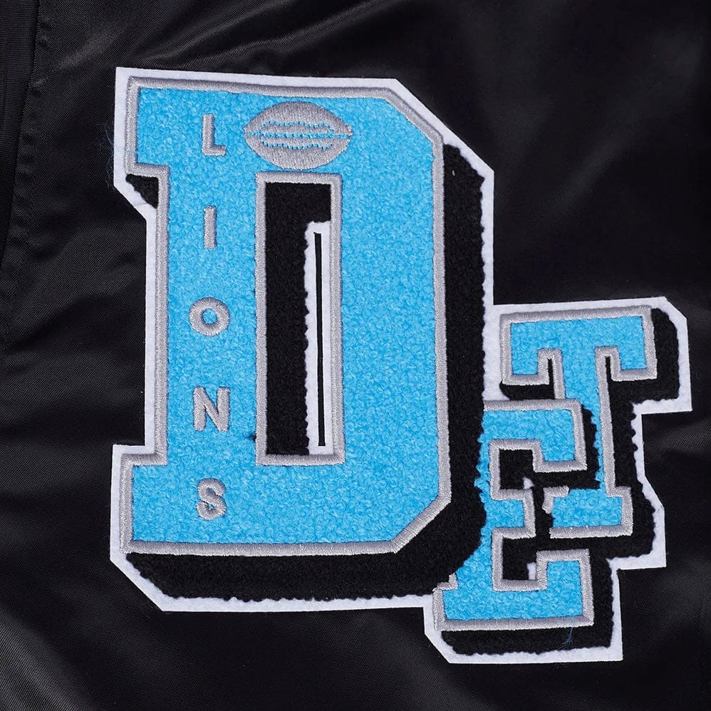 Pro Standard NFL Detroit Lions Best Of Men's Rib Satin Jacket (Black) - Image 6