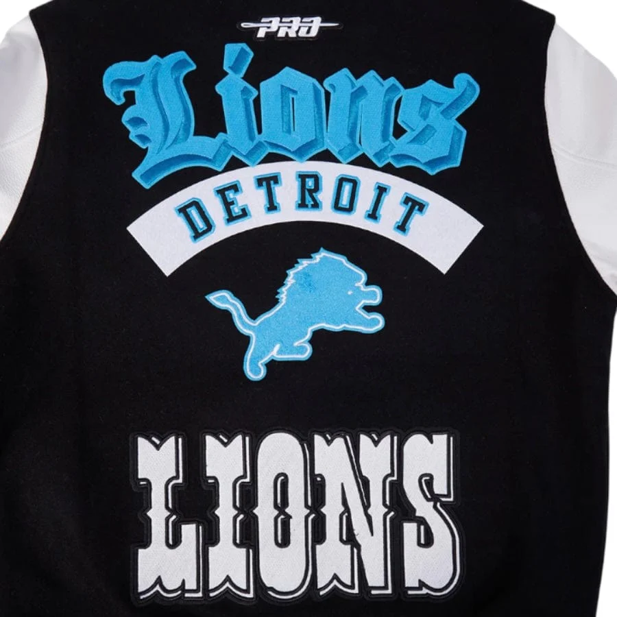 Pro Standard NFL Detroit Lions Best Of Men's Varsity Jacket (Black/White) - Image 5