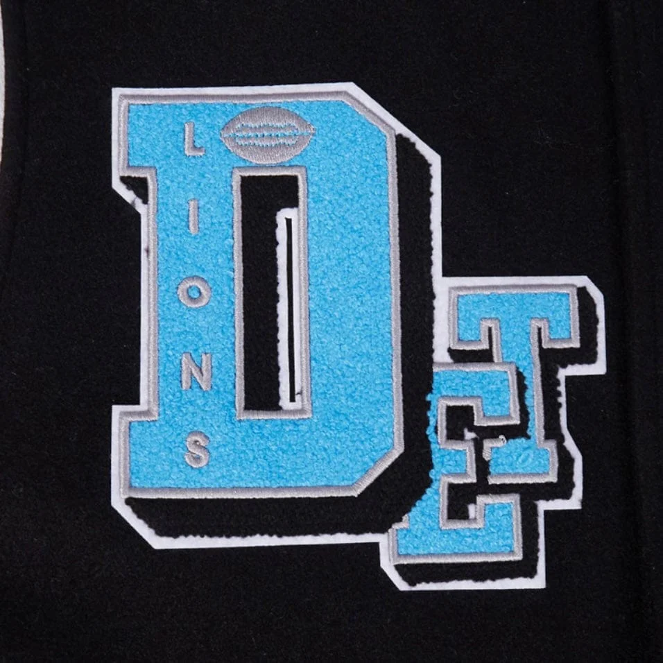 Pro Standard NFL Detroit Lions Best Of Men's Varsity Jacket (Black/White) - Image 8
