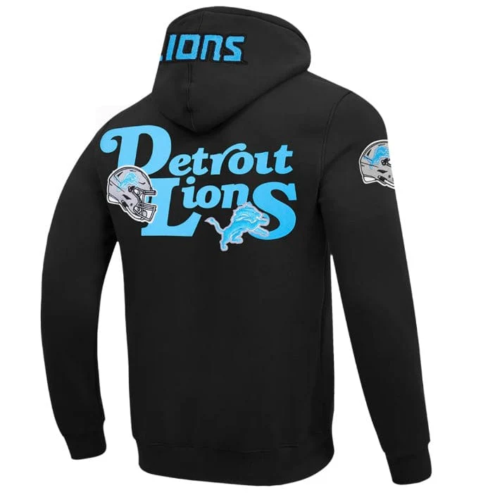 Pro Standard NFL Detroit Lions Souvenir Fleece Pullover Hoodie (Black) - Image 4