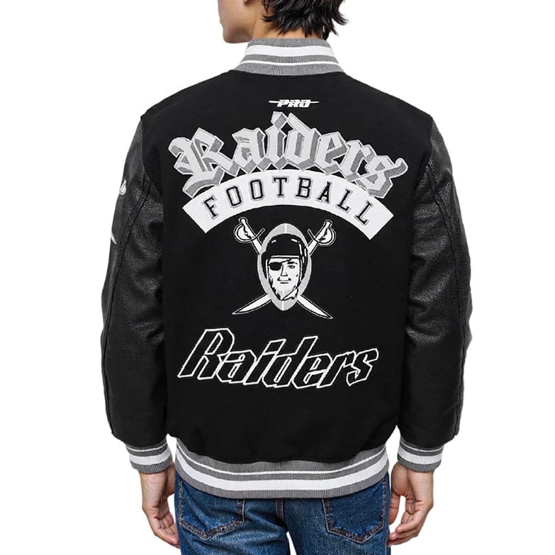Pro Standard NFL Las Vegas Raiders Best Of Men's Varsity Jacket (Black/Gray) - Image 2