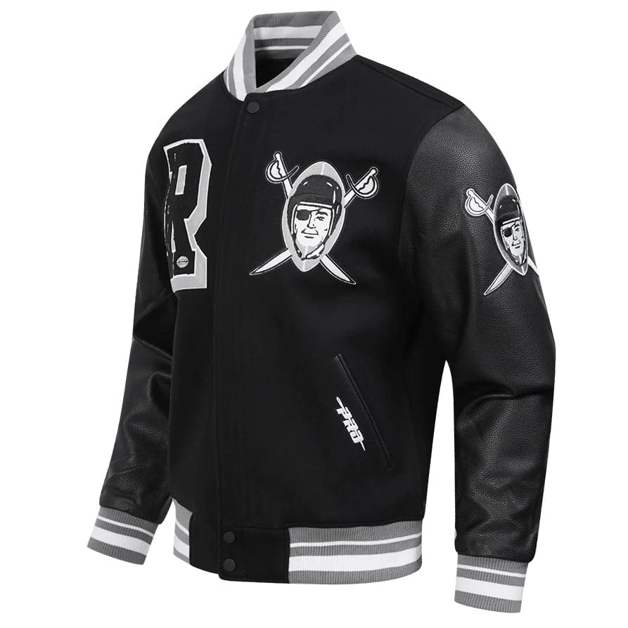 Pro Standard NFL Las Vegas Raiders Best Of Men's Varsity Jacket (Black/Gray) - Image 3