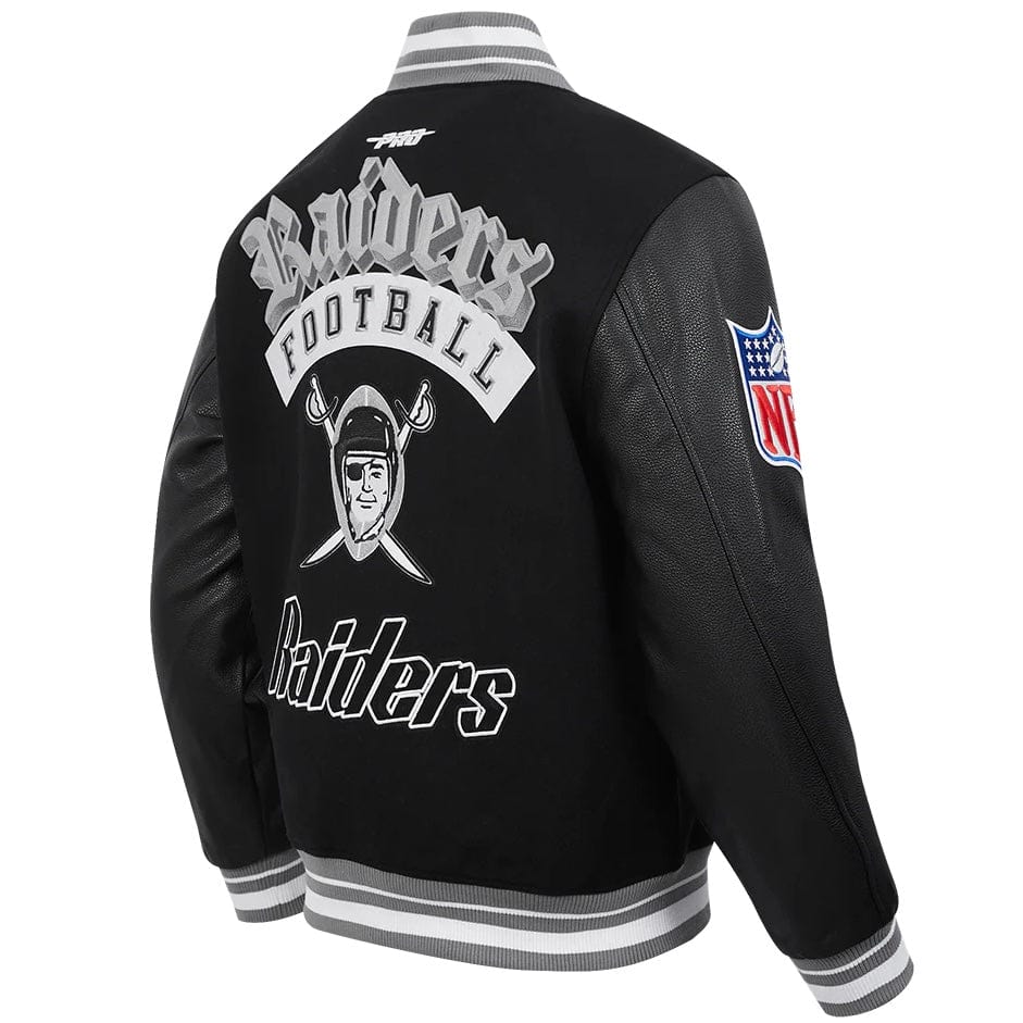 Pro Standard NFL Las Vegas Raiders Best Of Men's Varsity Jacket (Black/Gray) - Image 4