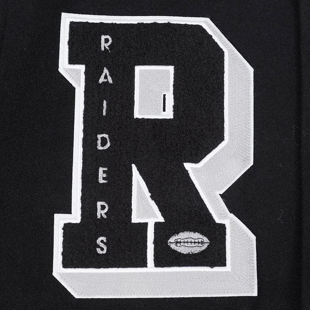 Pro Standard NFL Las Vegas Raiders Best Of Men's Varsity Jacket (Black/Gray) - Image 5
