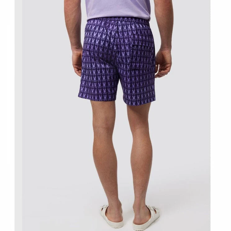 Psycho Bunny Barker All Over Print Swim Trunk (Purple) B6W151Y1PO - Image 3