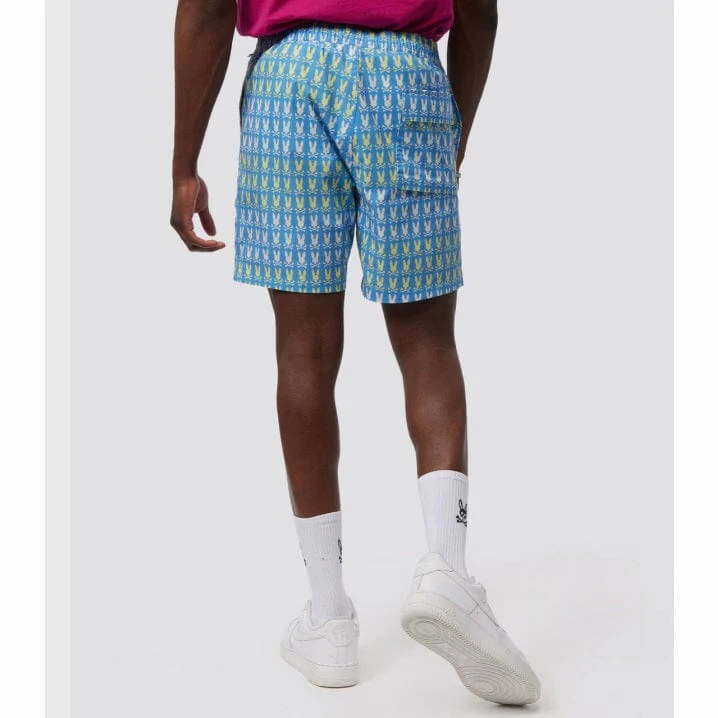 Psycho Bunny Barker All Over Print Swim Trunk (Cool Blue) B6W151Y1PO - Image 3