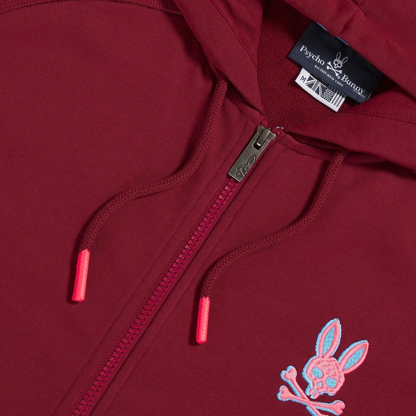 Psycho Bunny Bennett Full Zip Hoodie (Mulled Wine) - HL21-B6H442R1FT - Image 2