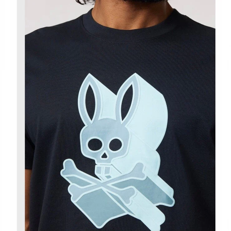 Psycho Bunny Dayton Graphic Tee (Navy) B6U232Y1PC - Image 2