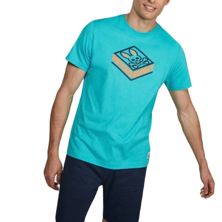 Psycho Bunny Glasson Graphic Tee (Miami Teal) B6U207Q1PC - Image 3