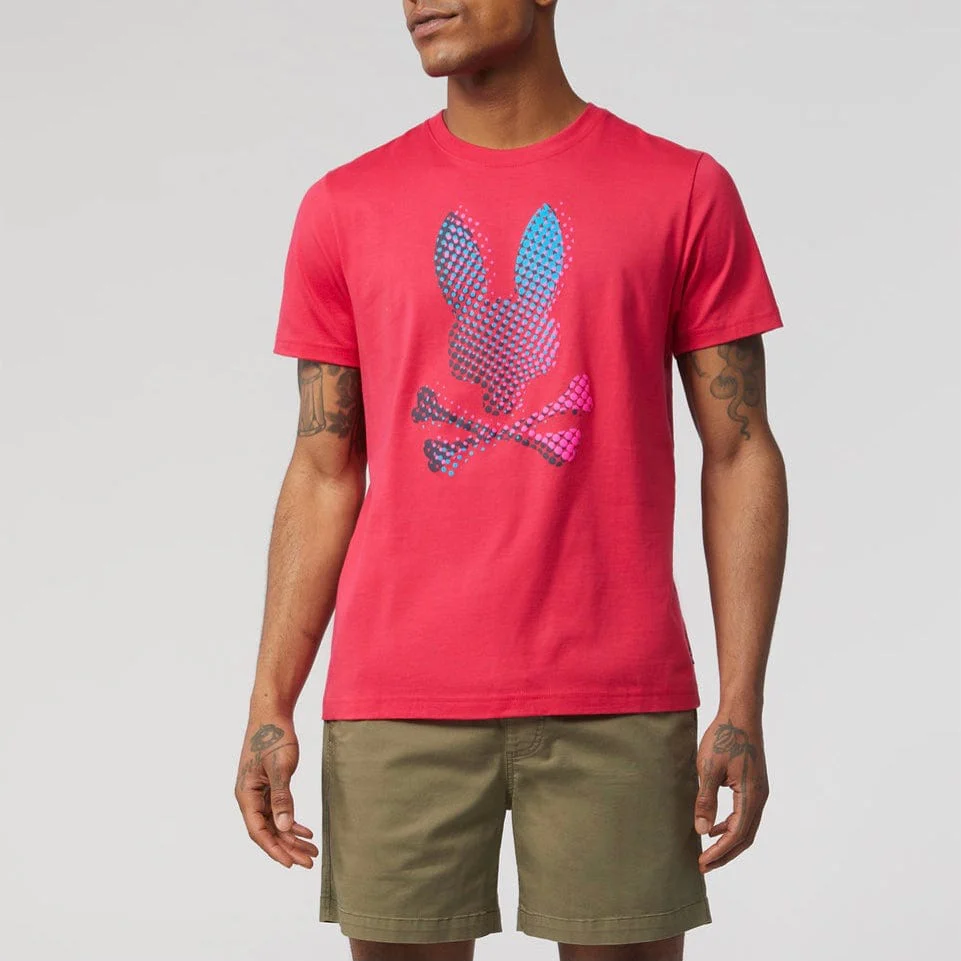 Psycho Bunny Hindes Graphic Tee (Bright Fuschia) B6U409T1PC