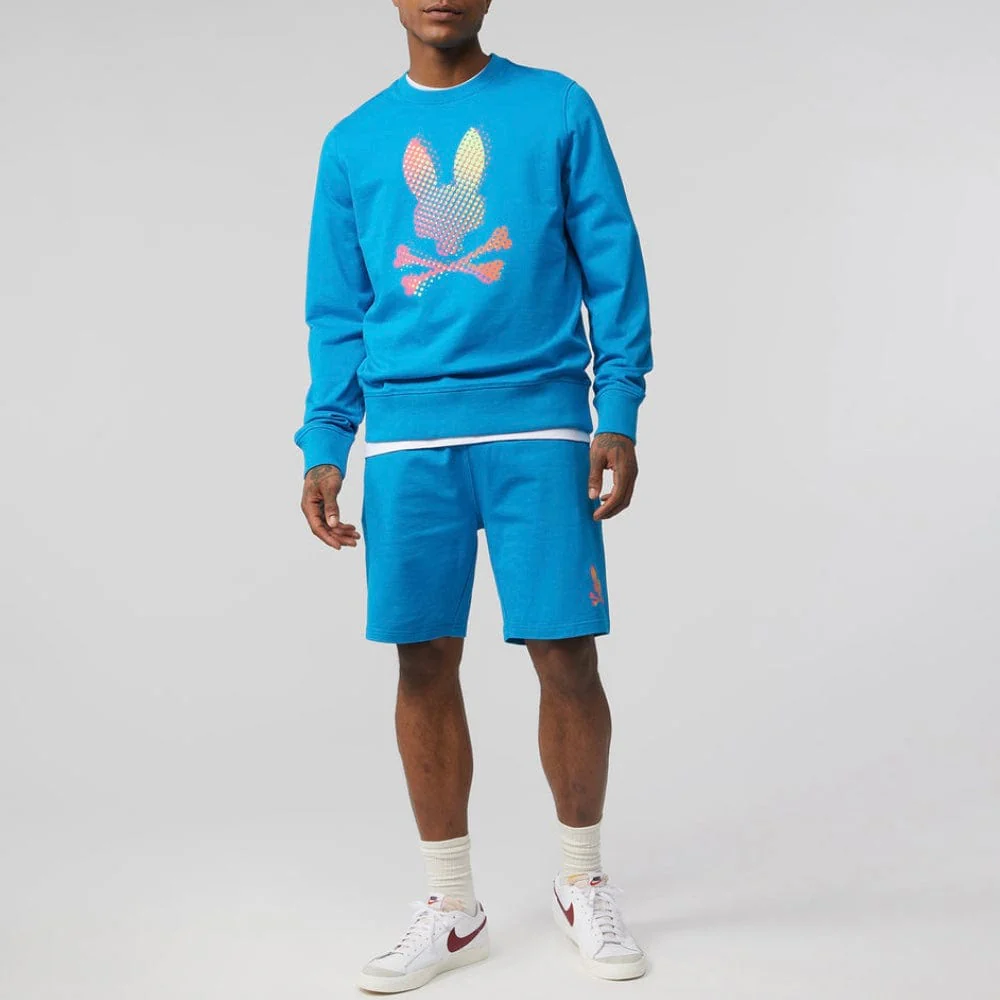 Psycho Bunny Hindes Sweat Shorts (Seaport Blue) B6R416T1FT - Image 4