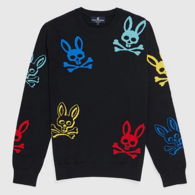 Psycho Bunny Lacomb All Over Bunny Sweater (Black) B6E169W1CO - Image 5