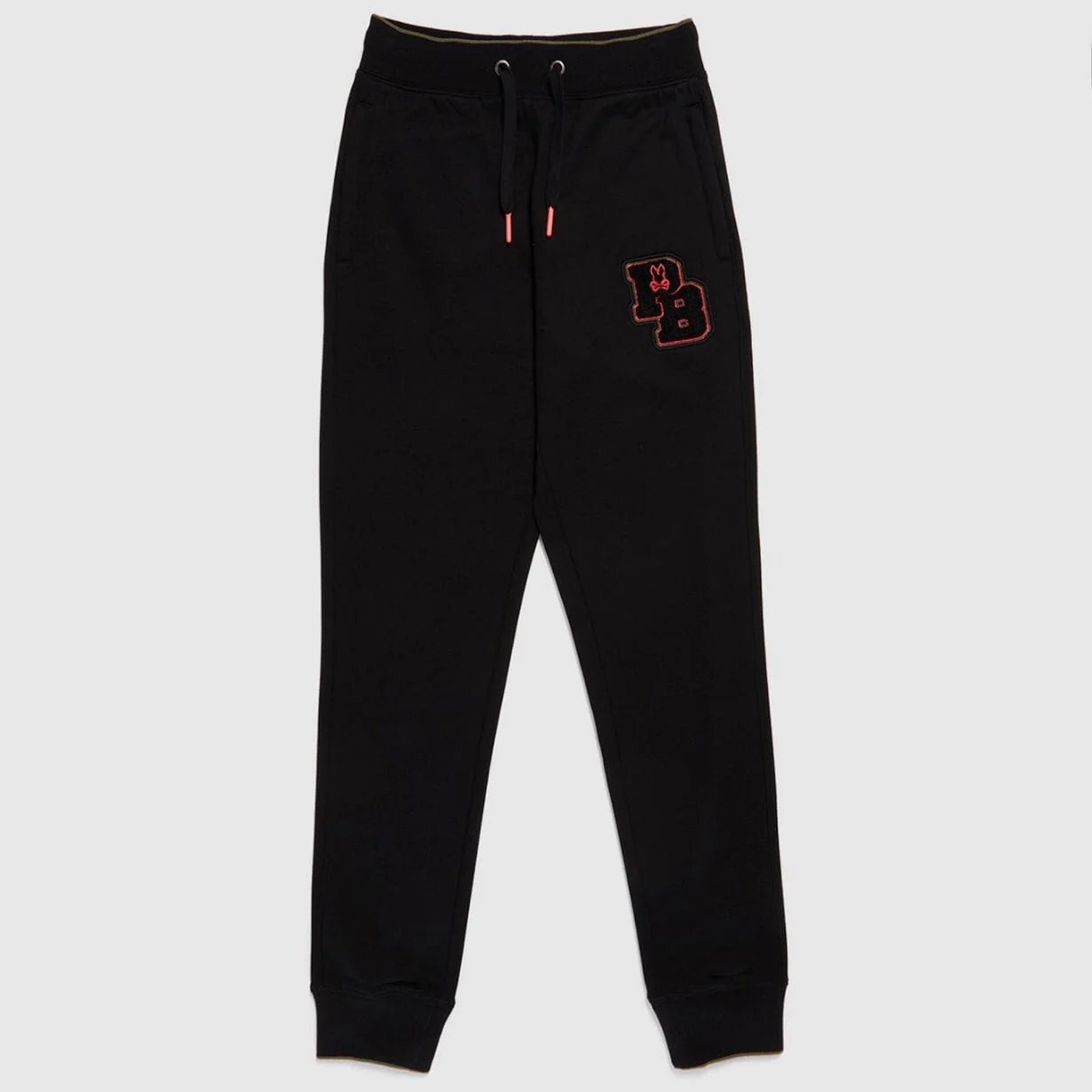 Psycho Bunny Patchin Chenille Bunny Logo Sweatpants (Black) B6P850U1FT - Image 4