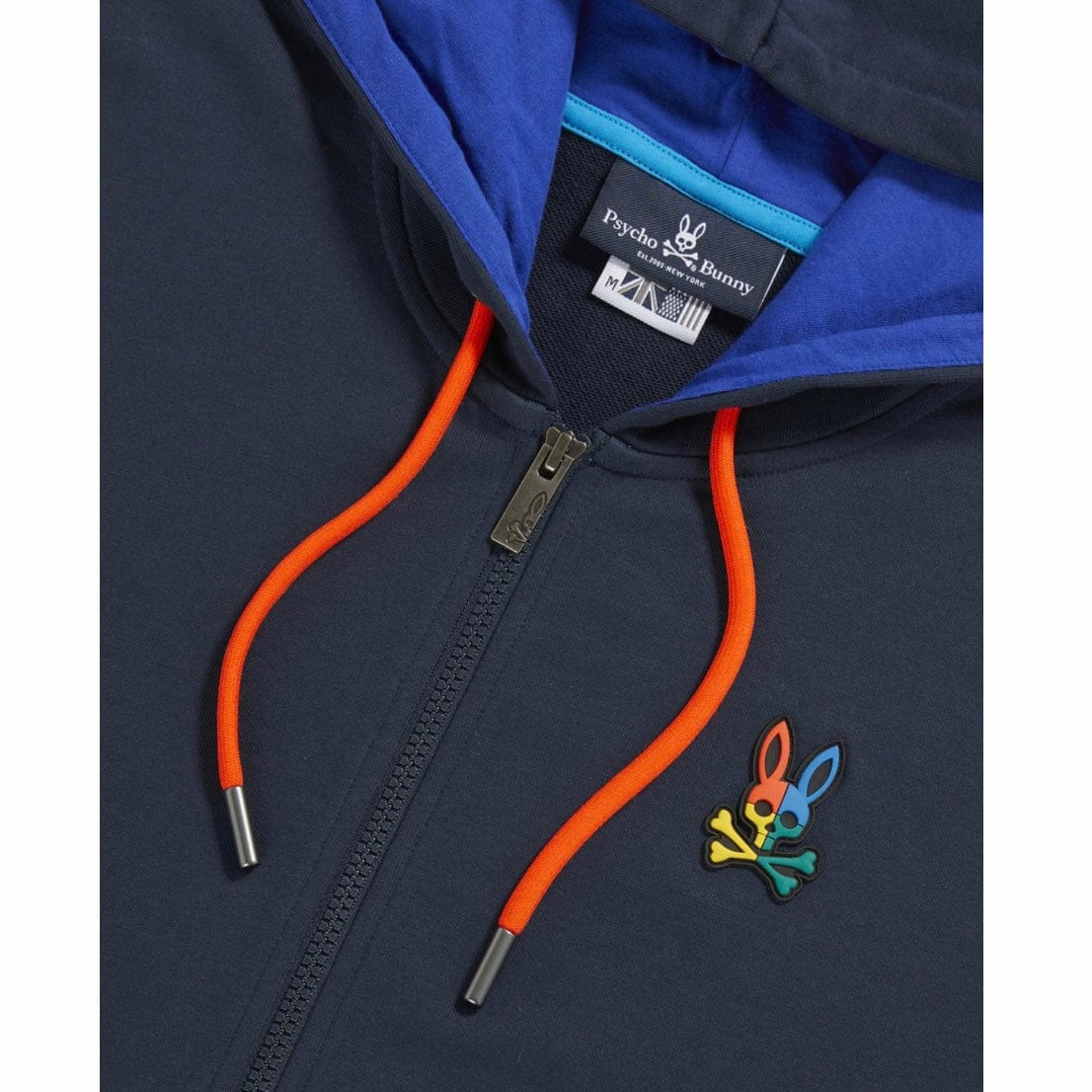 Psycho Bunny Warwick Colorblock Logo Hoodie (Navy) B6H111Q1FT - Image 2
