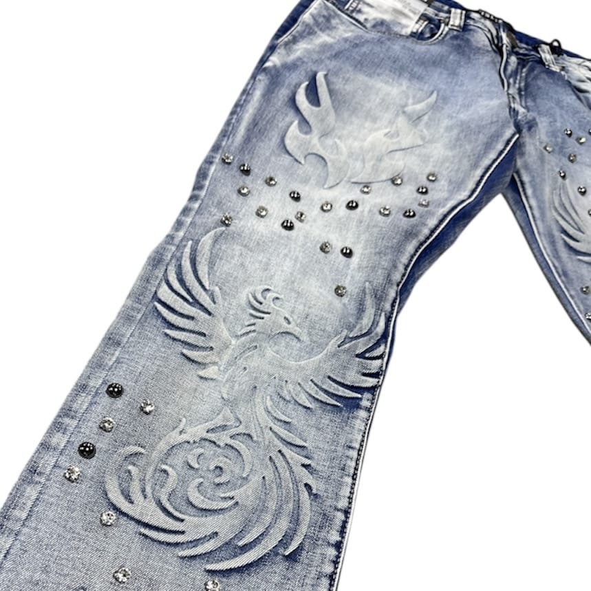 Publik Embossing & Stone Denim Jean (Light Blue) KD2586 - Image 3
