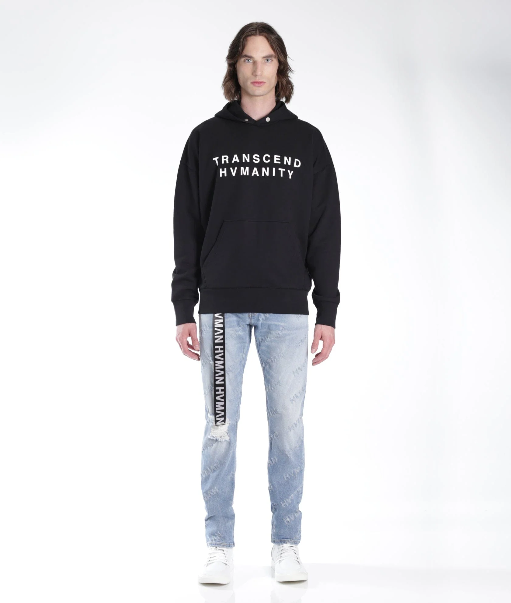 PULLOVER SWEATSHIRT IN BLACK/BRAIN - Image 2