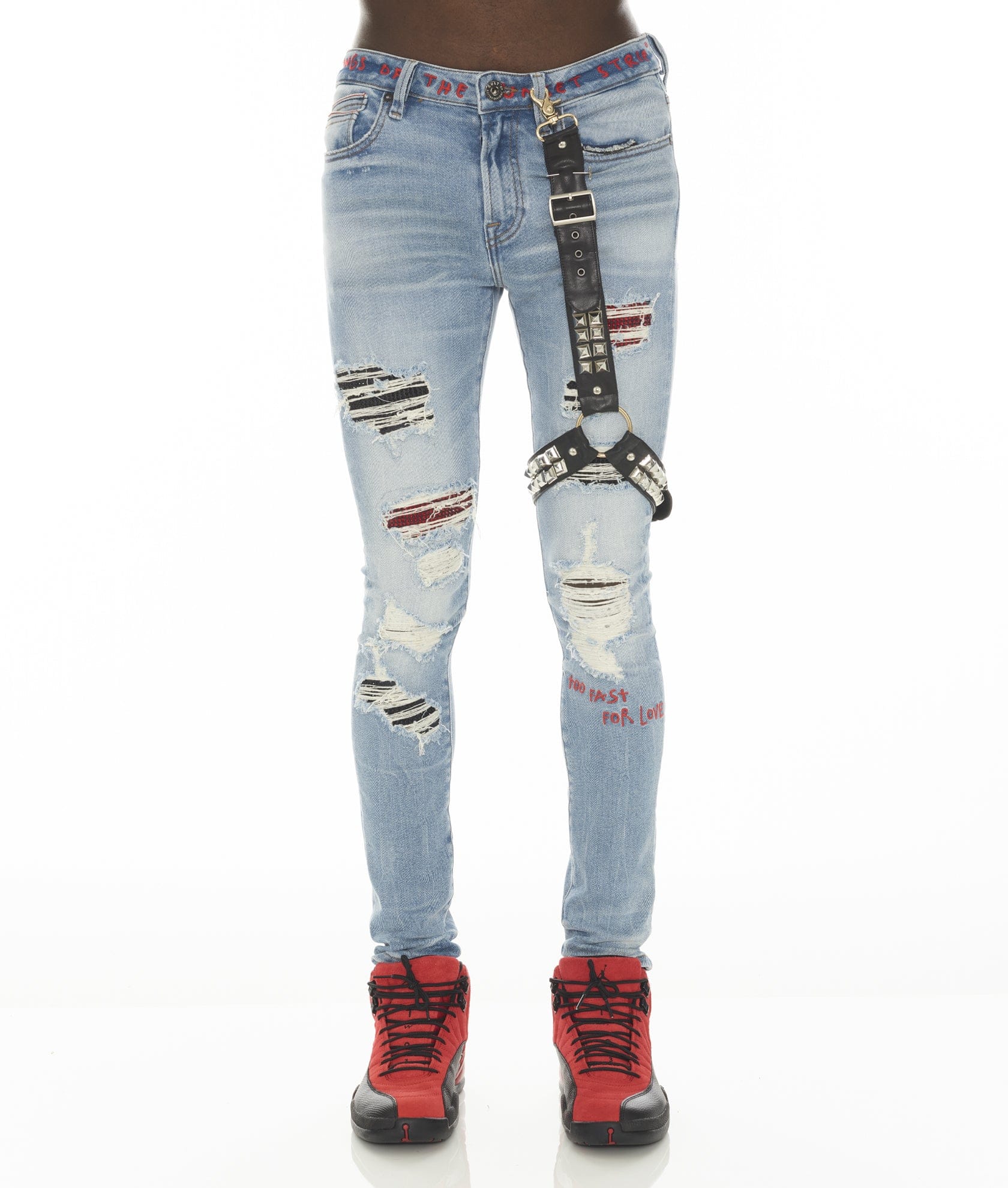 PUNK SUPER SKINNY 220 STUD MOTLEY CRUE IN CRUE