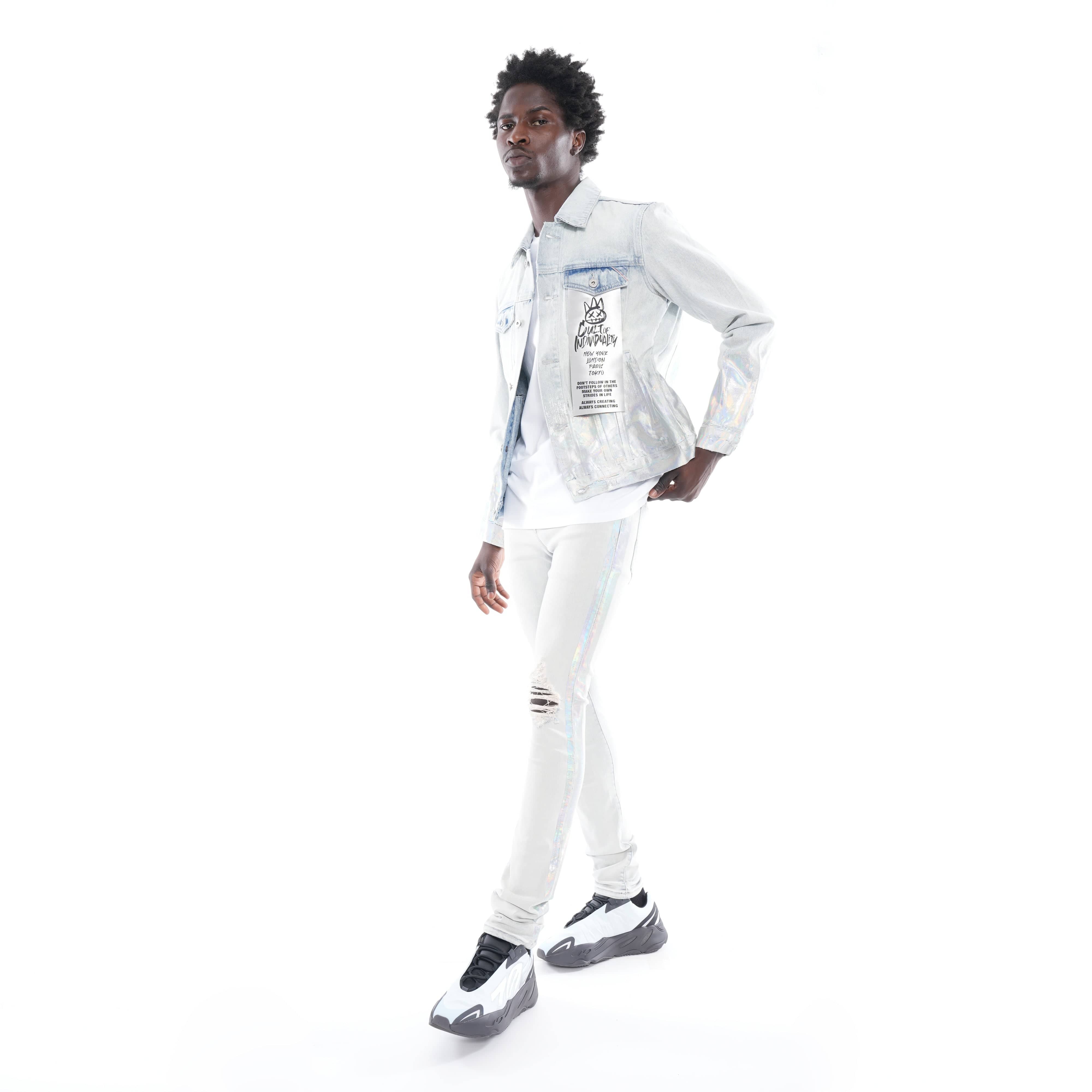 PUNK SUPER SKINNY BELTED STRETCH IN FOIL - Image 3