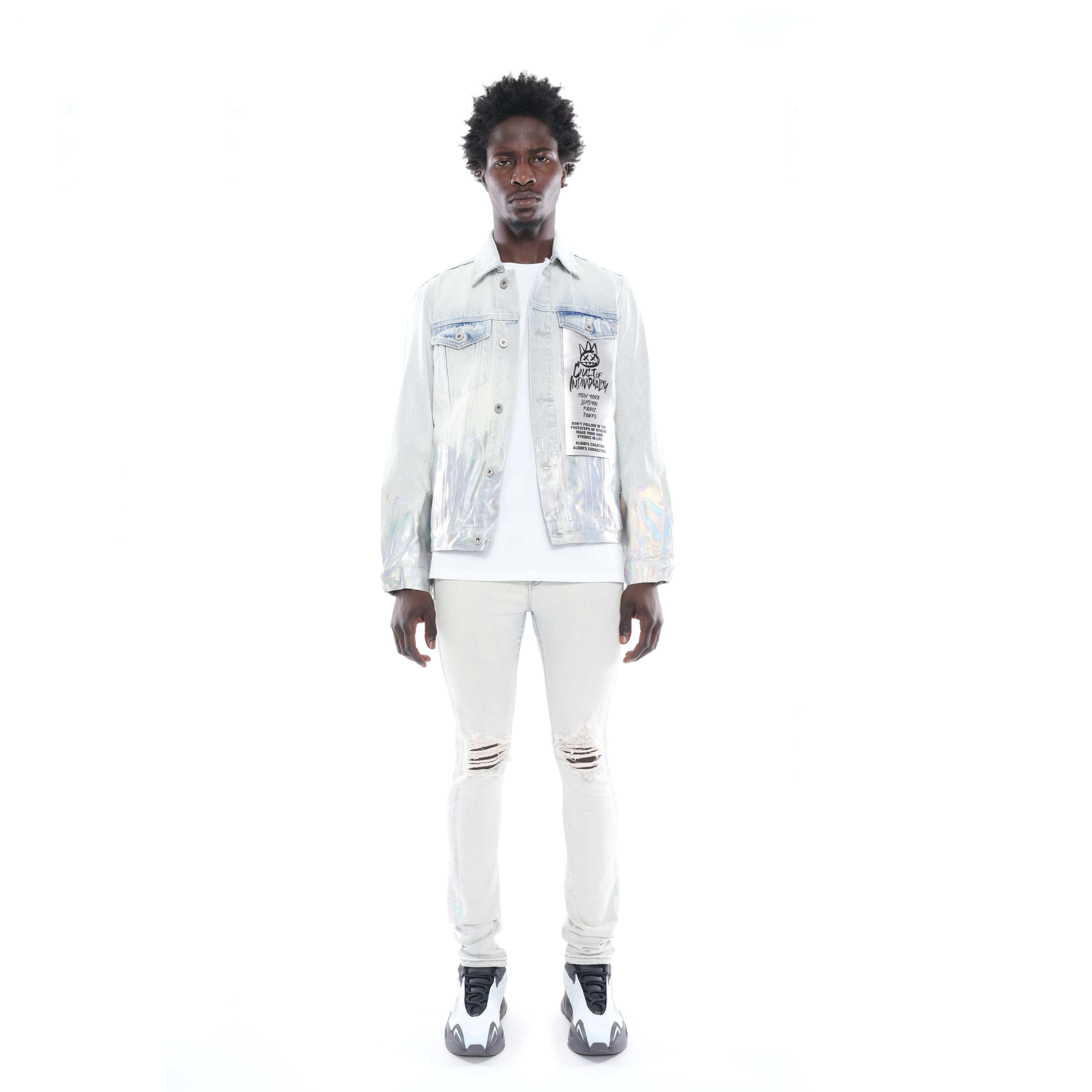 PUNK SUPER SKINNY BELTED STRETCH IN FOIL - Image 4