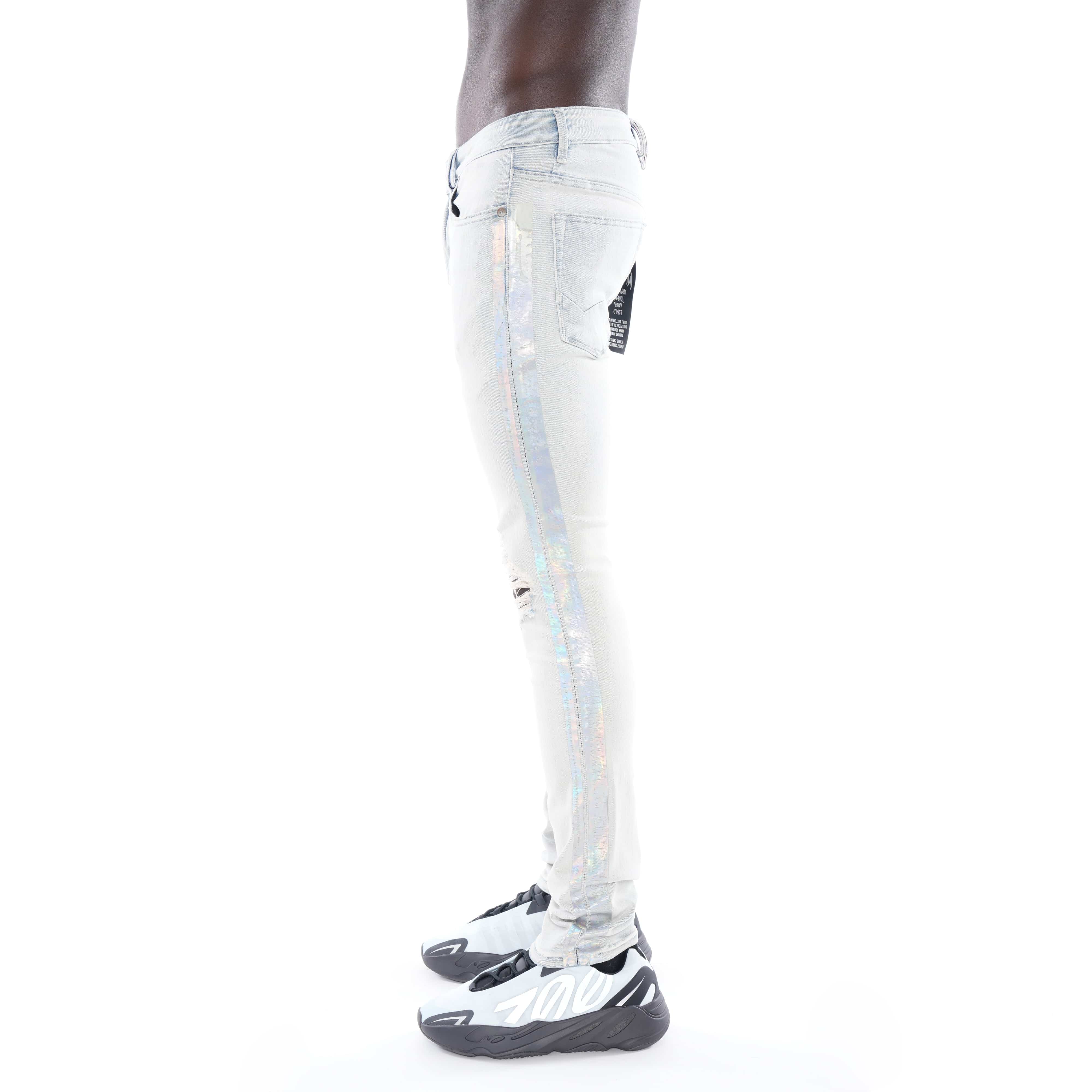 PUNK SUPER SKINNY BELTED STRETCH IN FOIL - Image 5