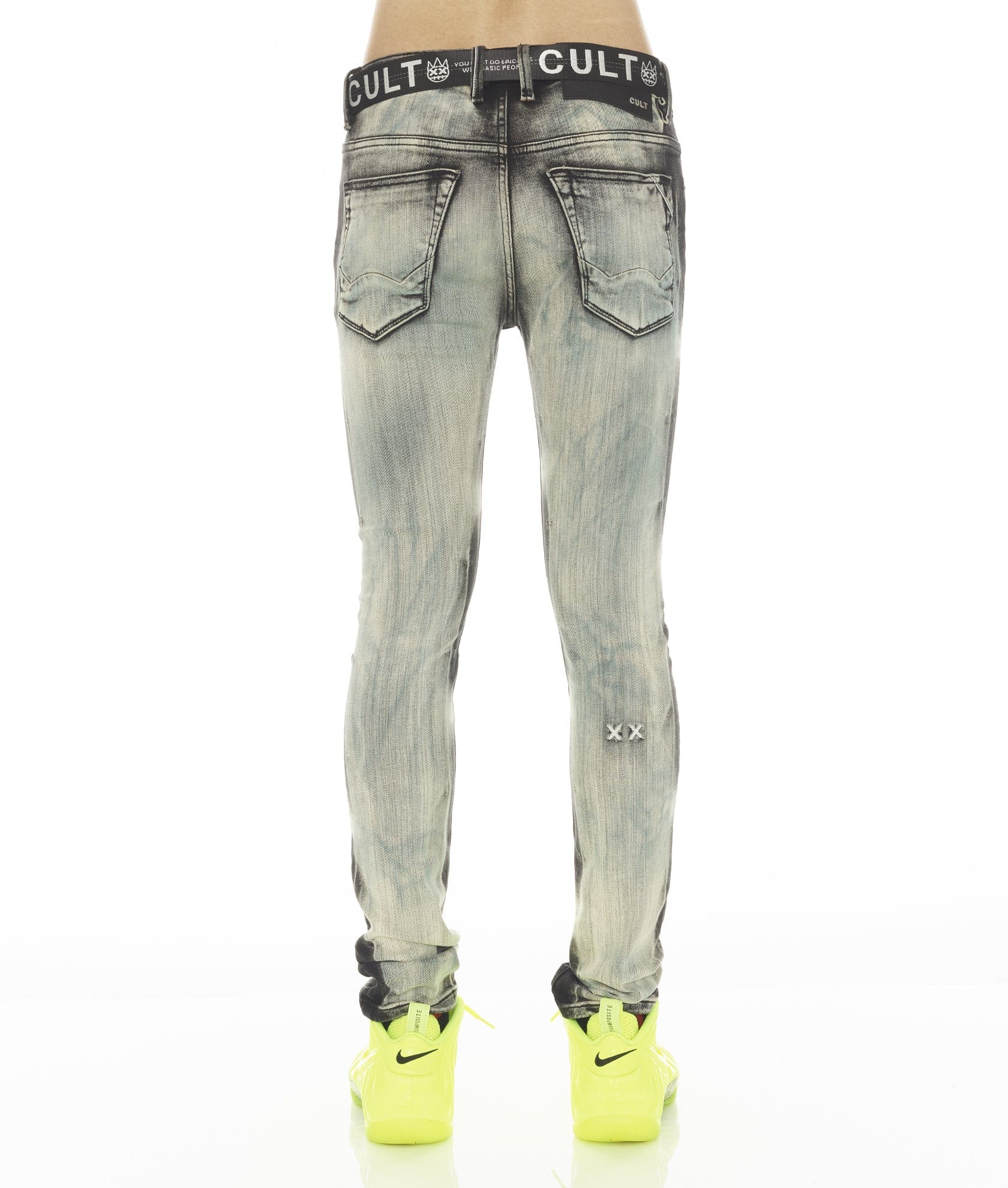 PUNK SUPER SKINNY STRETCH W/ WHITE BELT IN GLAZED - Image 2