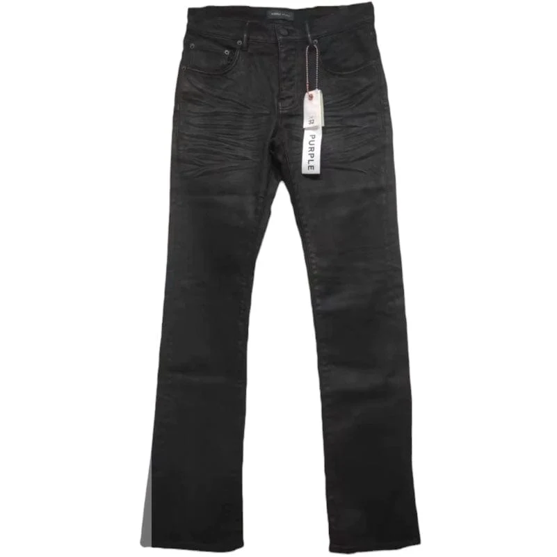 Purple Brand Black Resin Flare Denim (Black) P004-BLRE823 - Image 3