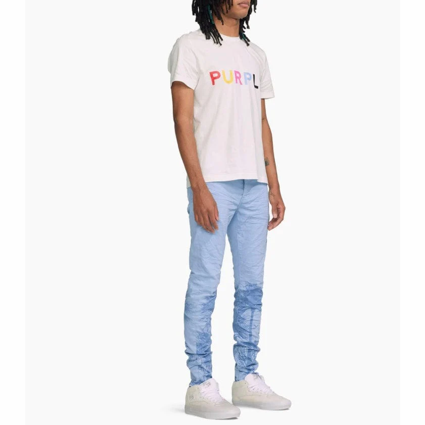 Purple Brand Colours Wordmark Brilliant White Clean Jersey SS Tee (White) - Image 3