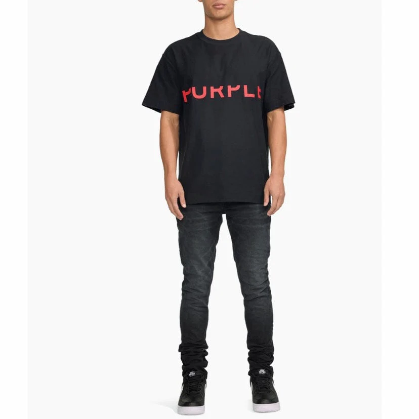 Purple Brand Cut Off Black Beauty Textured Jersey SS Tee (Black) - Image 2