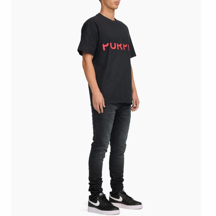 Purple Brand Cut Off Black Beauty Textured Jersey SS Tee (Black) - Image 3