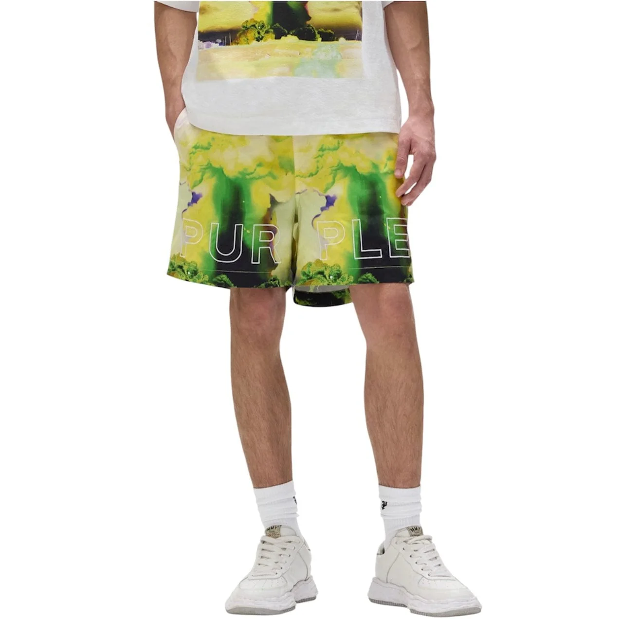 Purple Brand Force Majeure Swim Shorts (Yellow & Green) P504-PMFM325 - Image 2
