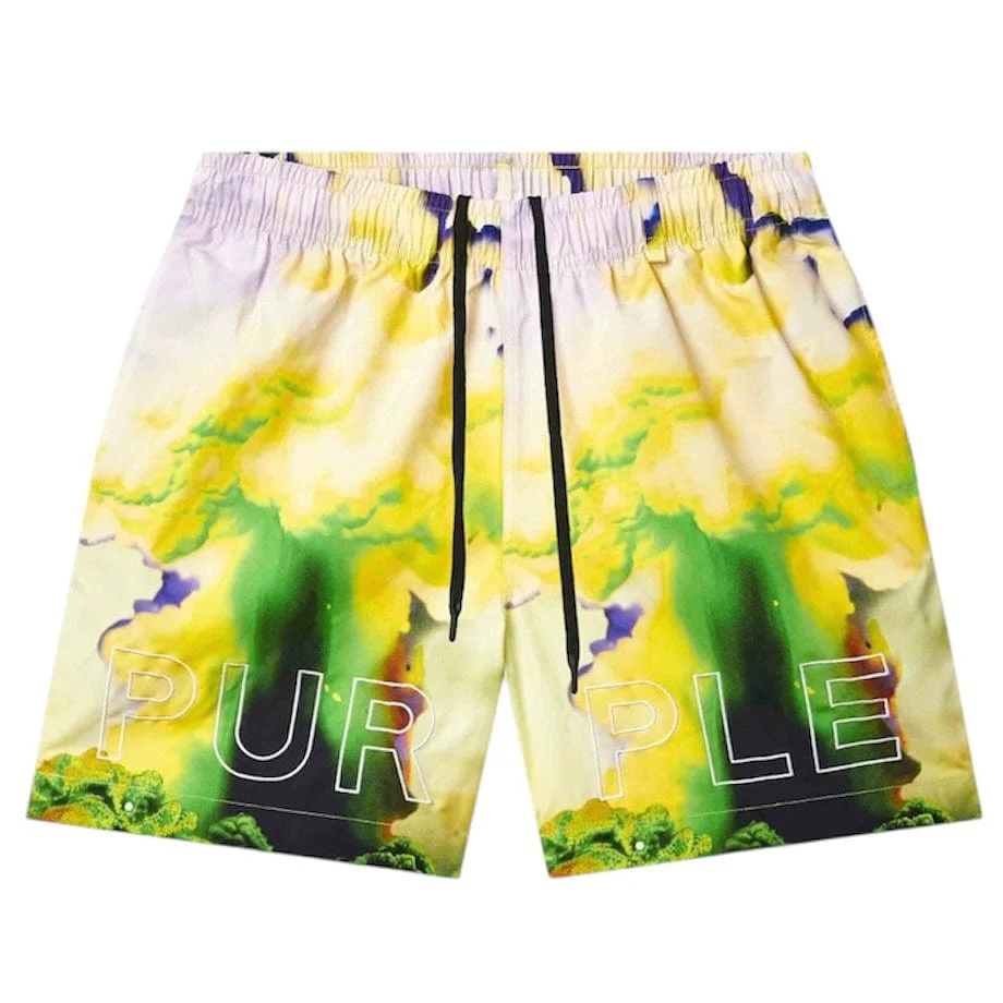 Purple Brand Force Majeure Swim Shorts (Yellow & Green) P504-PMFM325 - Image 5