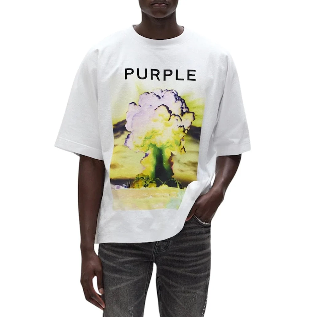 Purple Brand Force Majeure Tee (Brilliant White) M1057-TWFM325 - Image 2