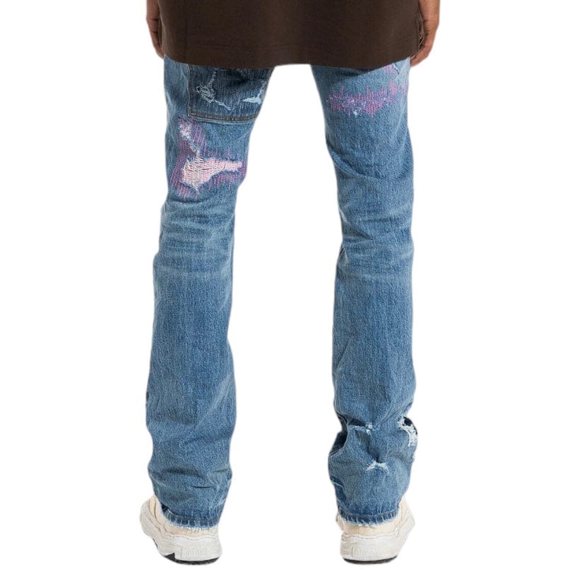 Purple Brand Full Repair Flare Denim (Mid Indigo) P004-FRBI423 - Image 2