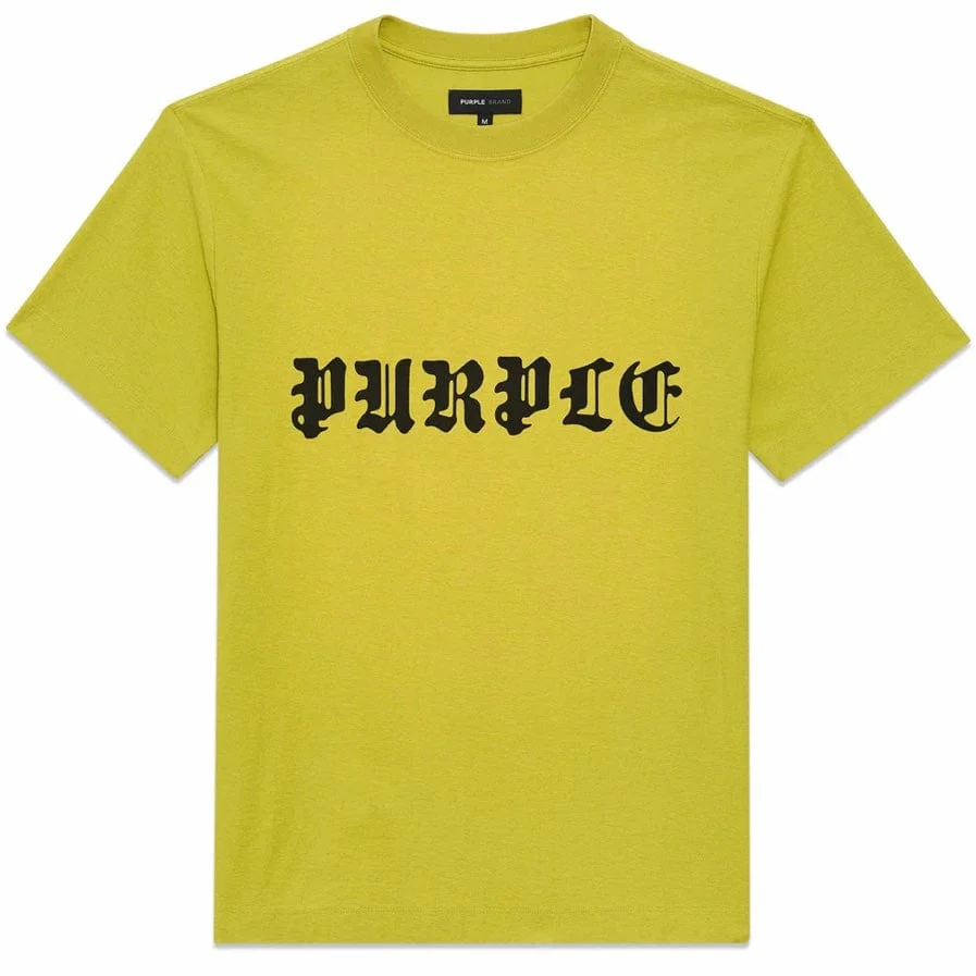 Purple Brand Gothic Wordmark Tee (Split Pea Green) P104-JGSP324 - Image 3
