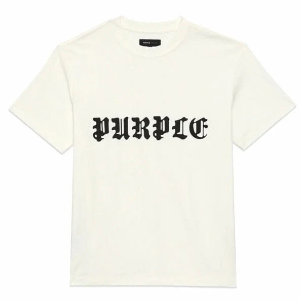 Purple Brand Gothic Wordmark Tee (White) P104-JGBW324 - Image 3