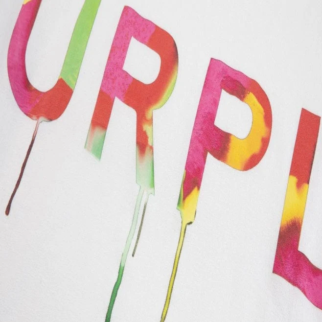 Purple Brand Graphic Color Drip T Shirt (White) P104-QRWD223 - Image 5