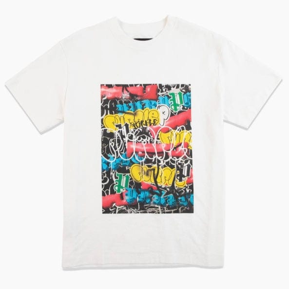 Purple Brand Graphic Graffiti Puff T Shirt (White) P104-QRWG223 - Image 3