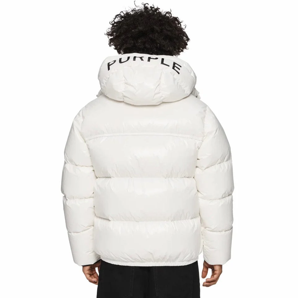 Purple Brand Nylon Down Puffer Jacket (Snow White) P611-PSWP423 - Image 3