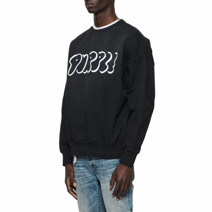 Purple Brand Outline Hwt Fleece Crewneck (Black) P402-HBBO124 - Image 2