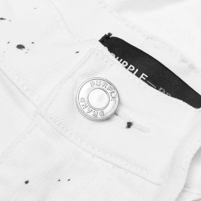 Purple Brand Paint Blowout Optic White Jean (White) P001-OWPB122 - Image 3