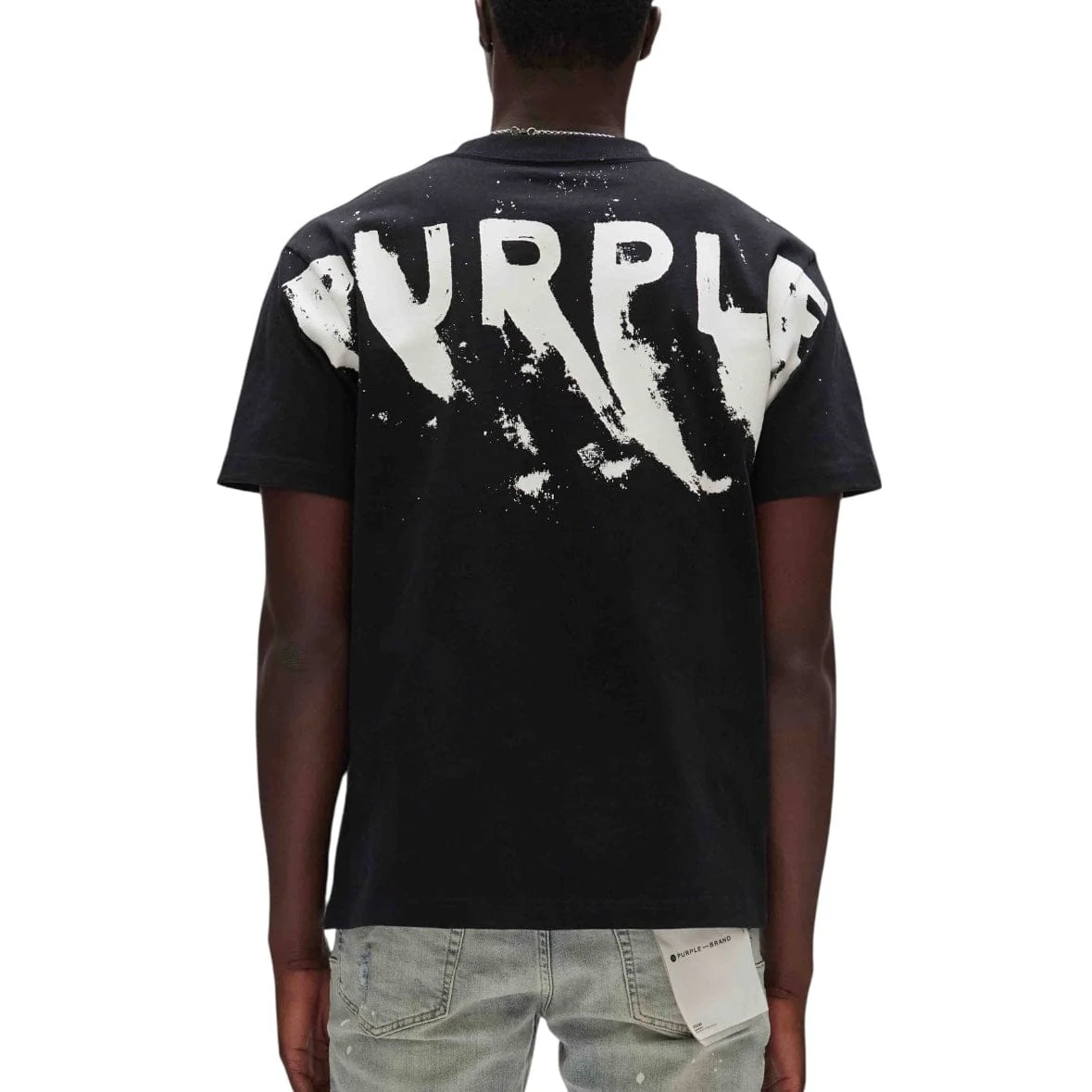Purple Brand Painted Wordmark Hwt Jersey SS Tee (Black) P117-HJBB423 - Image 3