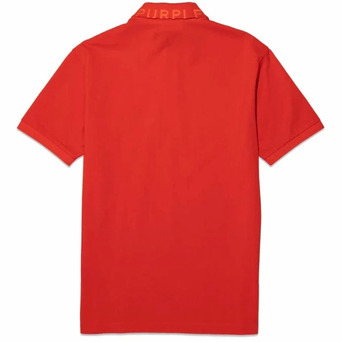 Purple Brand Pique Knit Polo (Fiery Red) P125-MPRP423 - Image 4