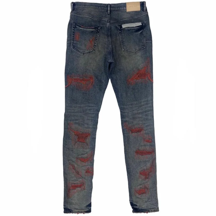 Purple Brand Red Weft Blowout Denim (Mid Indigo) P001-MRWB423 - Image 2